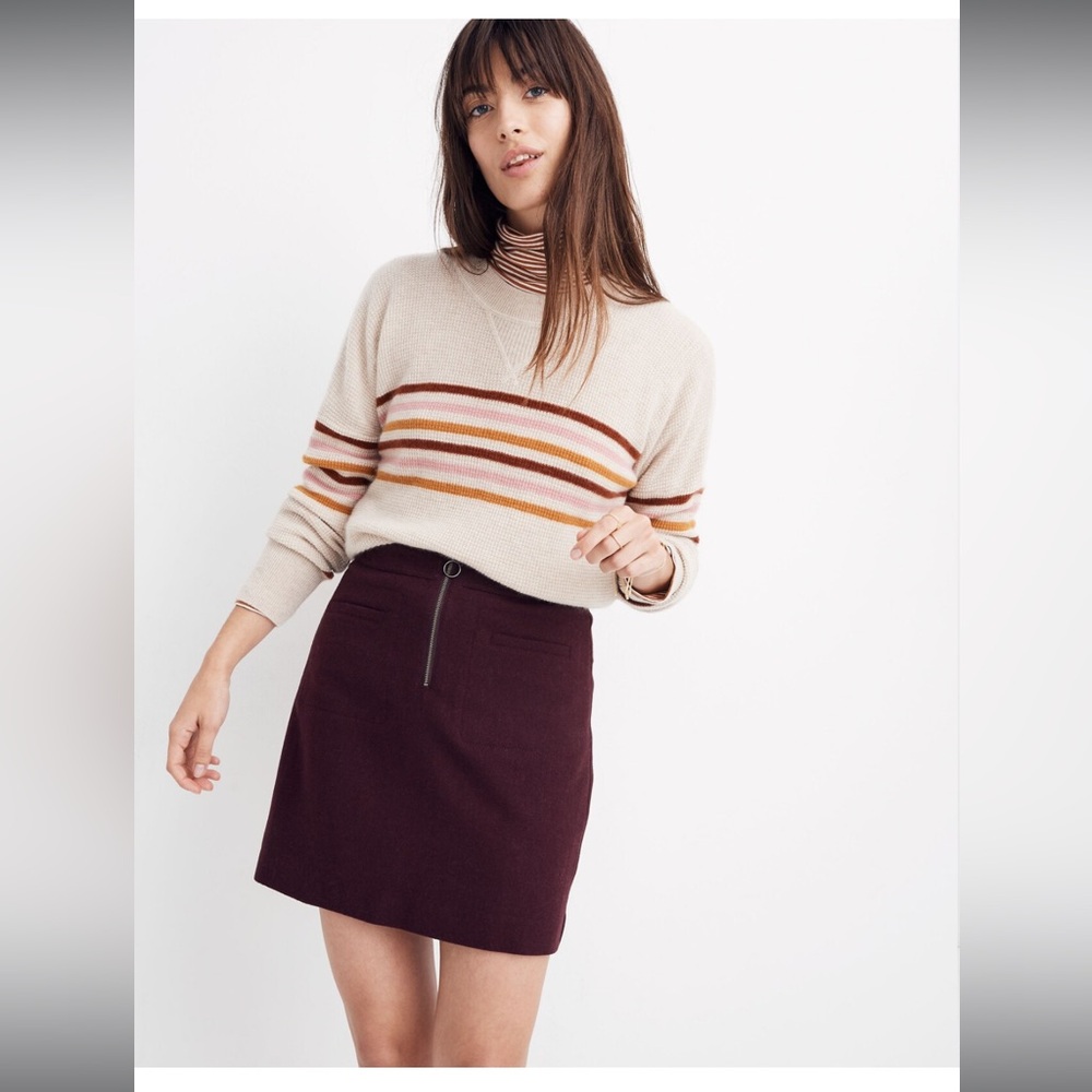 Madewell Fireside Mini‎ Skirt in burgundy